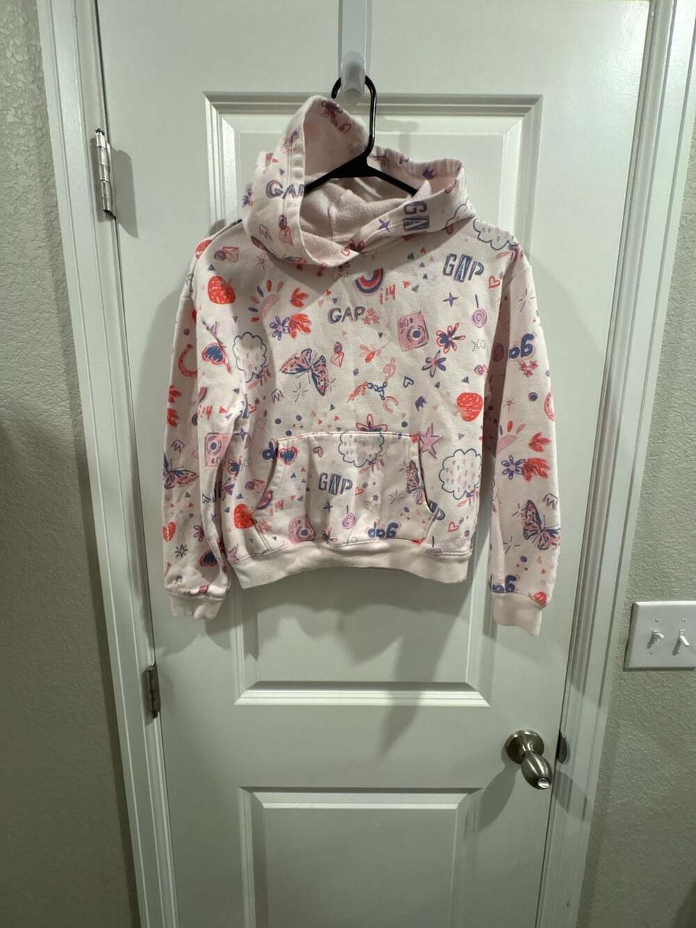Gap Kids Doodle Print Logo Pullover Hoodie Size XL (12)